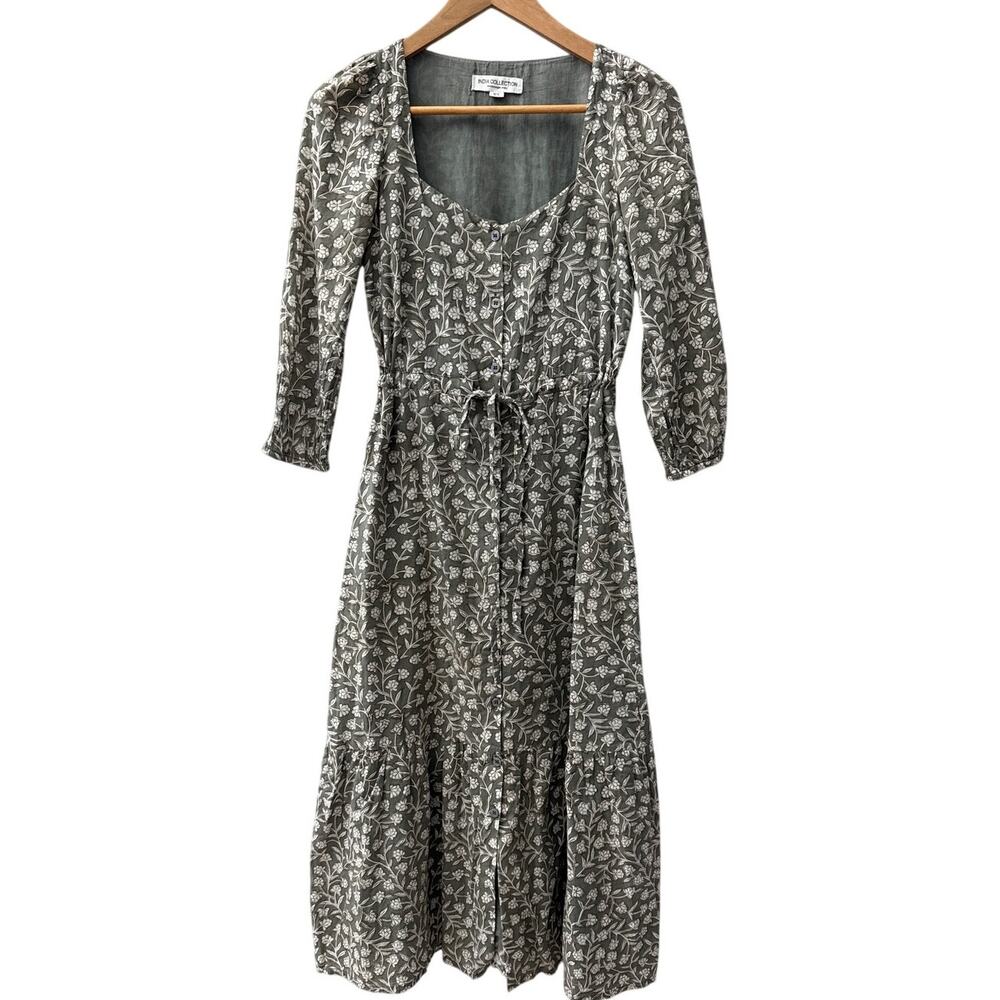Emerson Fry Olive Green Floral Midi Dress - Picture 6 of 10